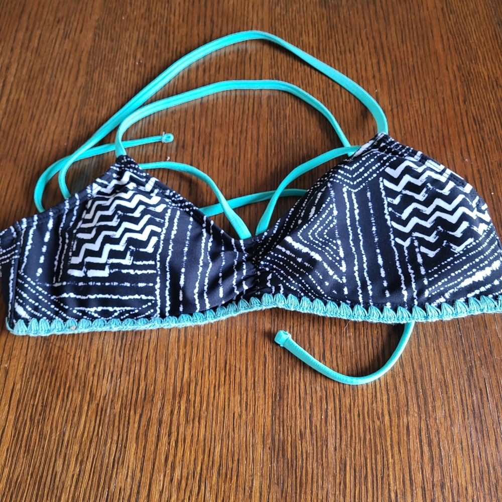 SO Brand Bikini Top Aqua, Sz Med